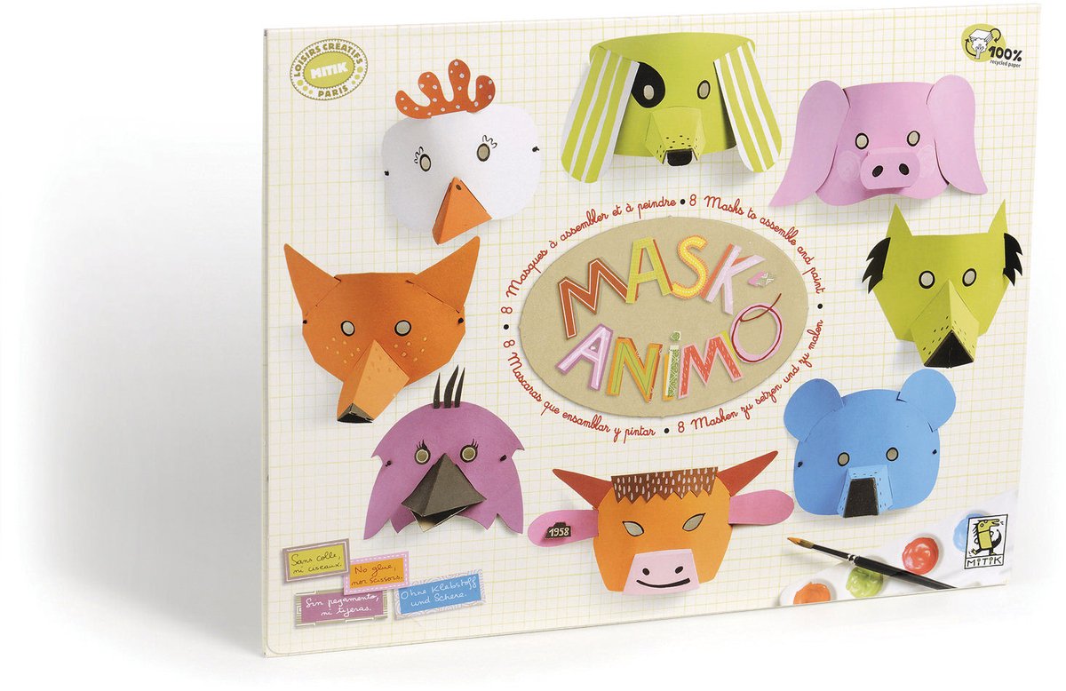 Aladine Aladine Dieren Maskers Set 8 stuks