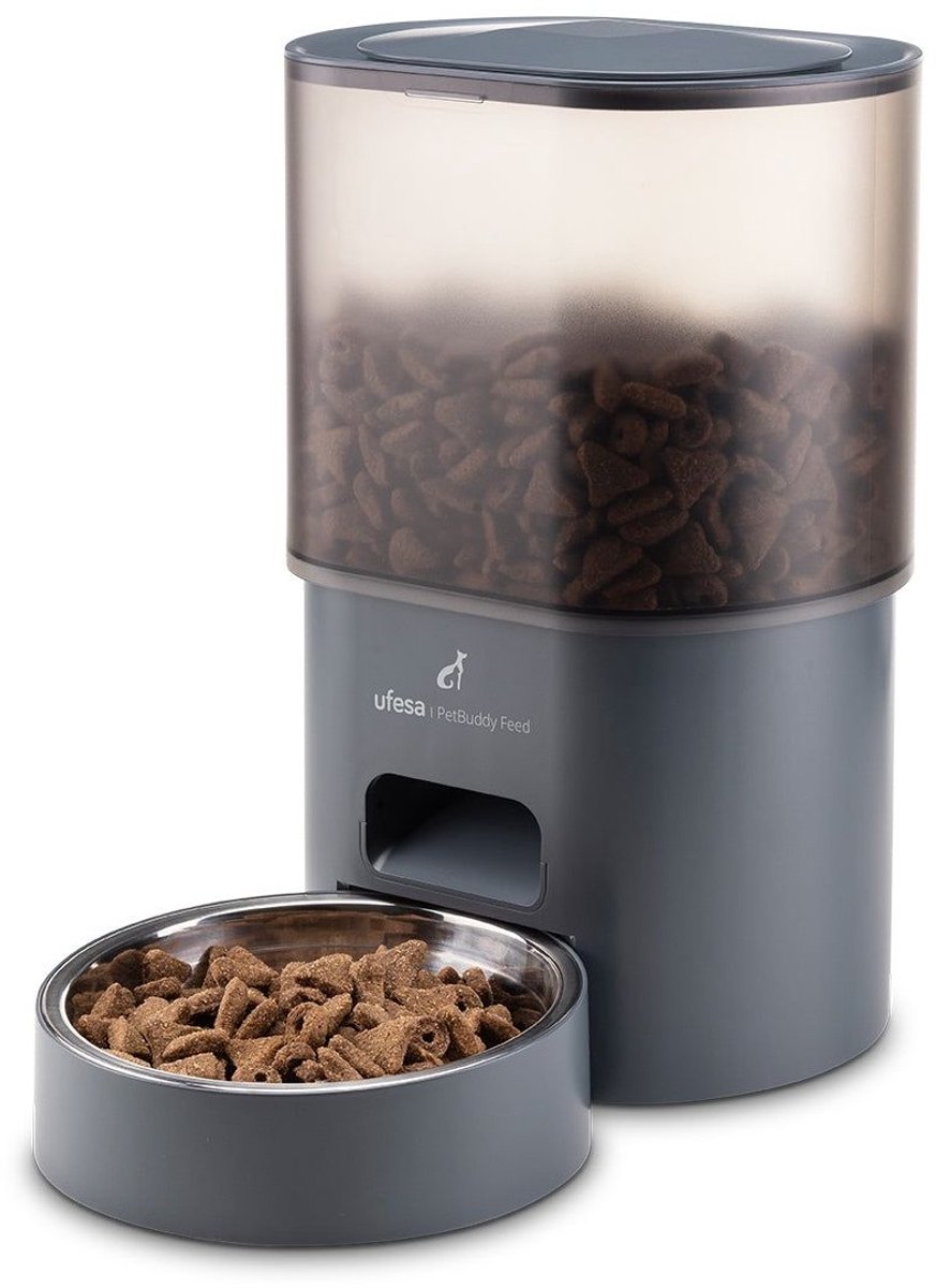 Ufesa PetBuddy Feed - Automatische voerdispender - 3 liter - Automatisch doseren - RVS kom