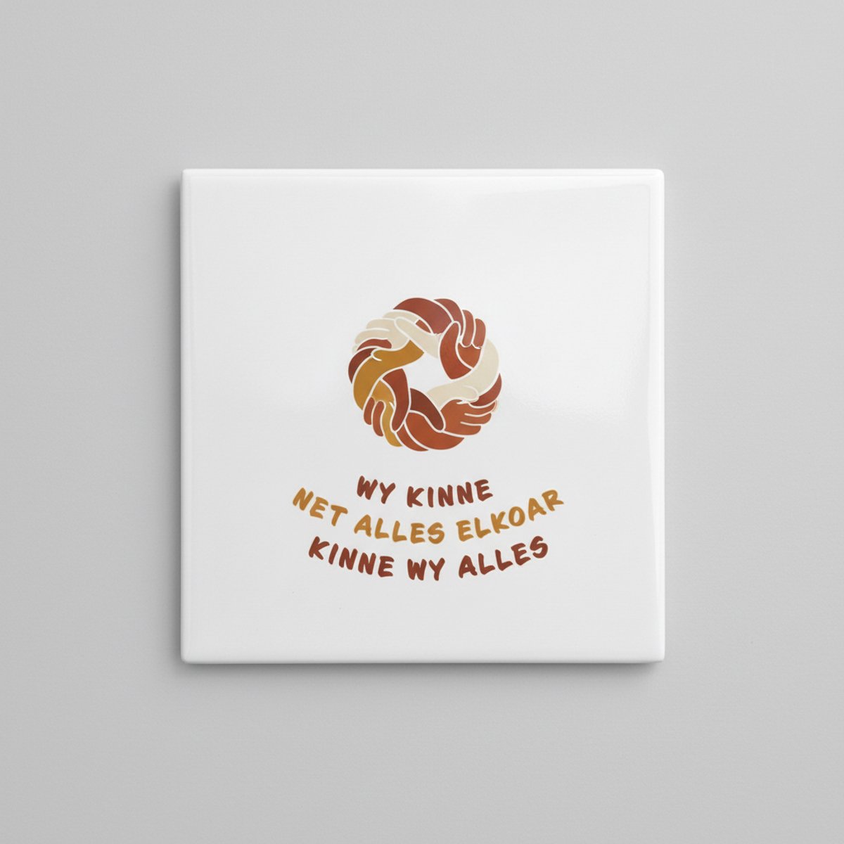 Nevolis Inspirerende 15×15 cm Keramische Tegel – “Wy Kinne Net Alles Elkoar Kinne Wy Alles” Friese Eenheidsquote Wanddecoratie Multi Color