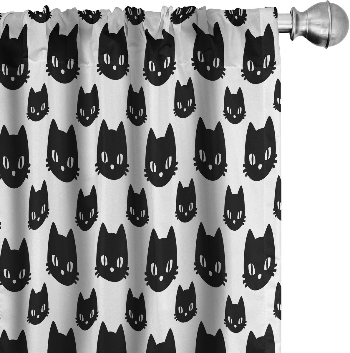 ABAKUHAUS Kitten-gordijnen – 2-delige set 75x245 cm – microvezel – gedeeltelijke verduistering Charcoal Grijs