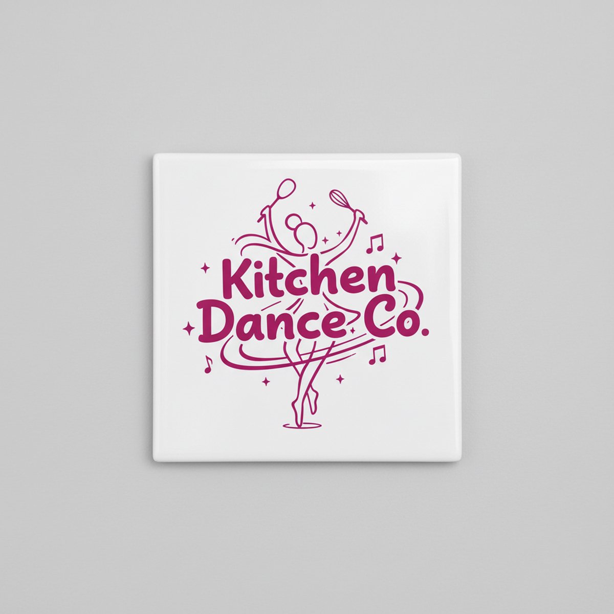 Kitchen Dance Co Tekst Decoratieve Tegel 15×15 cm – Speelse Dansende Wandtegel voor Keuken