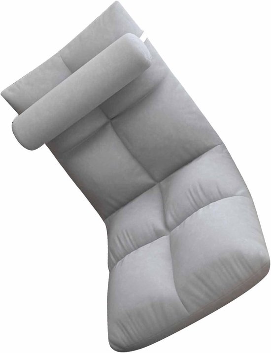 Opklapbare vloerstoel met rugsteun voor meditatie en gaming - Lichtgrijs - Comfortabele zitplaats voor kinderen, tieners en volwassenen. van Merkloos — afbeelding 4