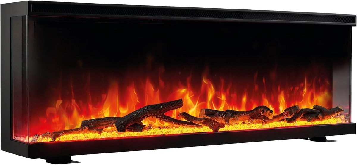 Elektrische Haard 3-in-1 met Panoramisch Uitzicht, Verwarming en 3D Vlam Effect