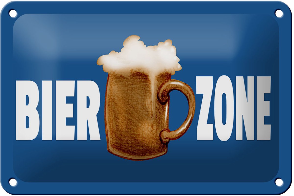 Blechschild Alkohol 18x12cm Bier Zone