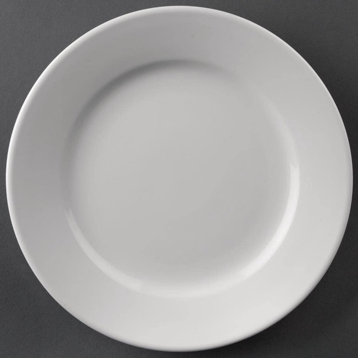 Set van 12 Witte Dinerborden met Brede Rand (16,5 cm) - Horecakwaliteit Porselein
