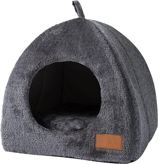 Zacht warm hondenhok bed, 2-in-1 kattenhondenhuis comfortabel verwarmd kussen hondenkussen, wasbare slaapmand huisdierbedhuis, waterdicht (kleur: stijl 2, maat: 45 x 35 x 35 cm