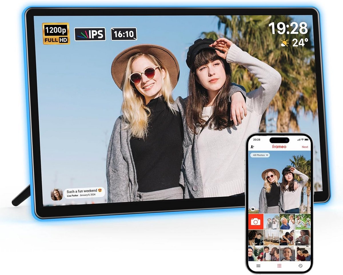 Slimme Digitale Fotolijst 14,1 Inch Full HD met Touchscreen en 32GB Opslag