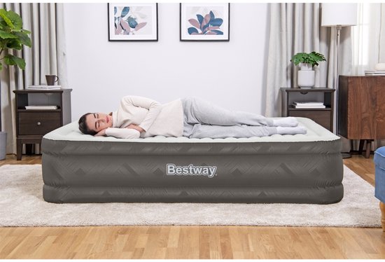 Bestway – Luchtbed – 2-Persoons – 152×203×46 cm – Bruin – Met Ingebouwde Elektrische Pomp – Incl. 3-in-1 Opbergtas - Luchtbed 2 Persoons - Luchtbed Met Pomp - Luchtbed Voor Binnen Gebruik - Luchtbed Met Wave Beam - Luchtbed Voor Gasten — afbeelding 4