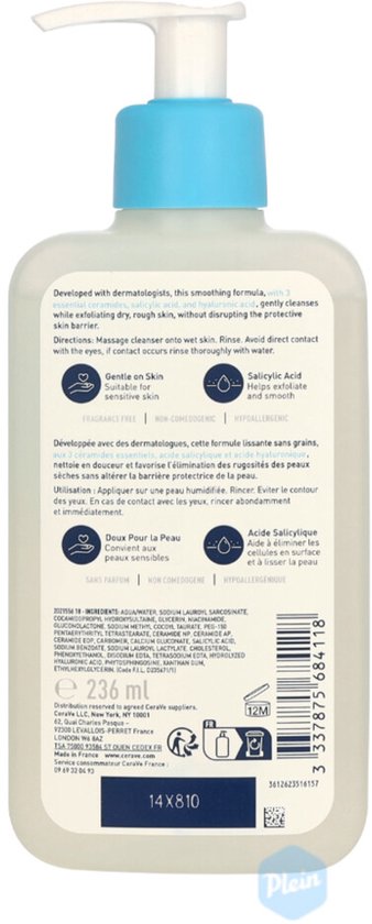CeraVe SA Anti-Ruwe Huid Reiniger - voor een Droge tot Ruwe Huid - met Salicylzuur - 236ml