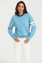 Trui met strepenpatroon in blauw