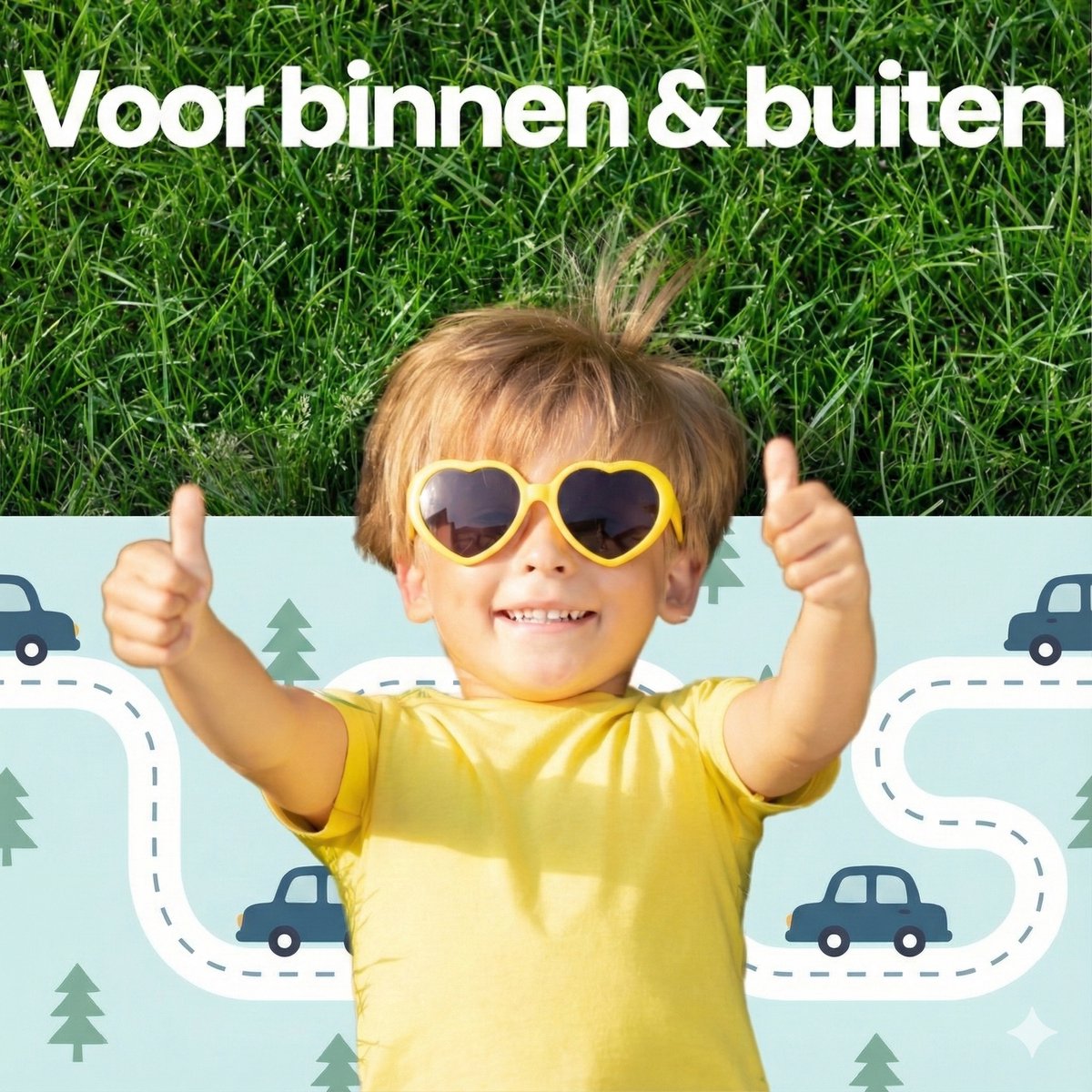 Laavir® Opvouwbare Baby Speelmat – 200x150 cm – Dubbelzijdig Auto- en Stadsontwerp – Foam Speelkleed met Opbergtas – Waterafstotend & Antislip – Blauw — afbeelding 8