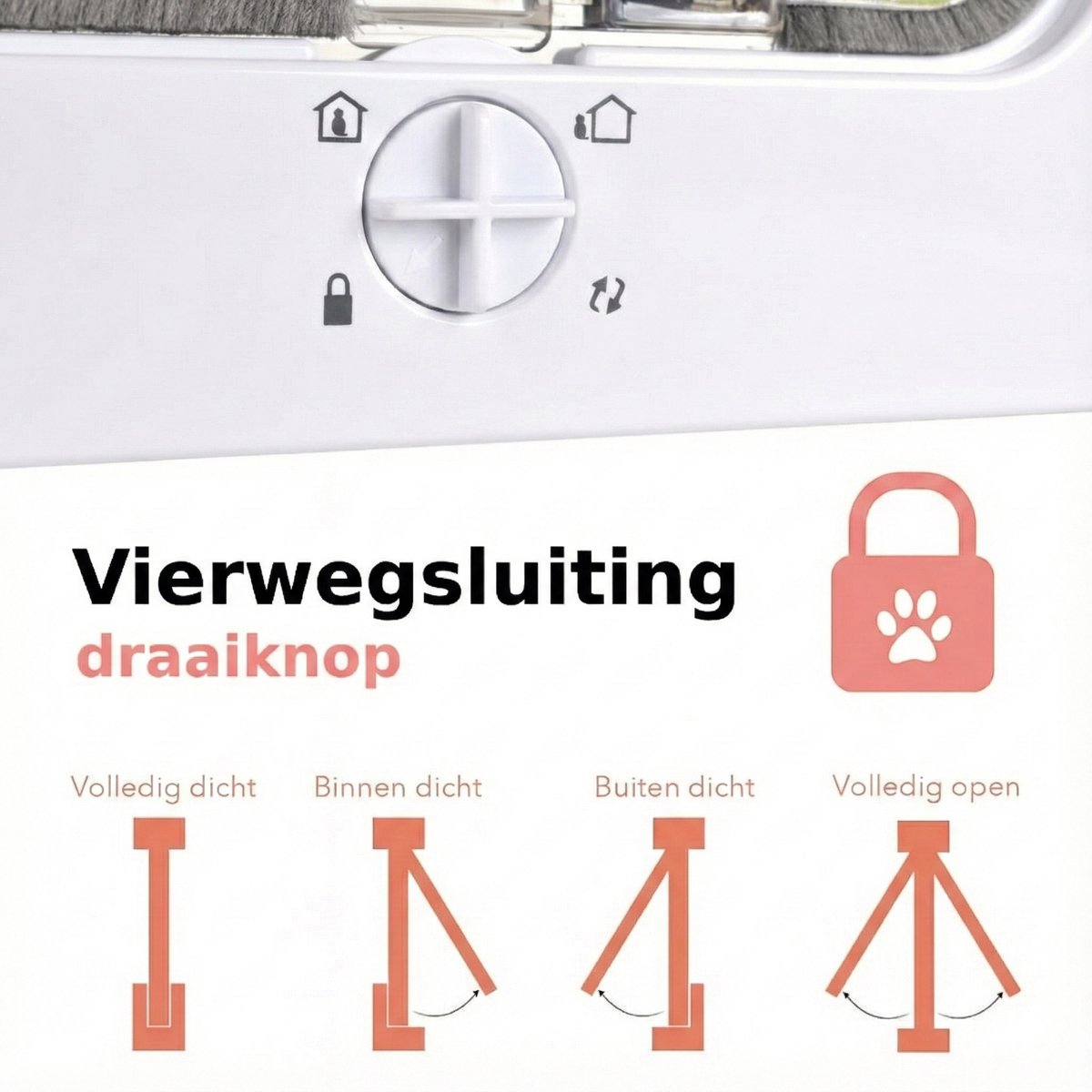 Dierboel Kattenluik Wit Maat L – Tunnel & 4 Vergrendelingen thumbnail 4