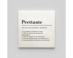 Peettante Definitie Tegel 15x15 cm – Grappige Peettante Quote Keramische Decoratieve Tegel Cadeau