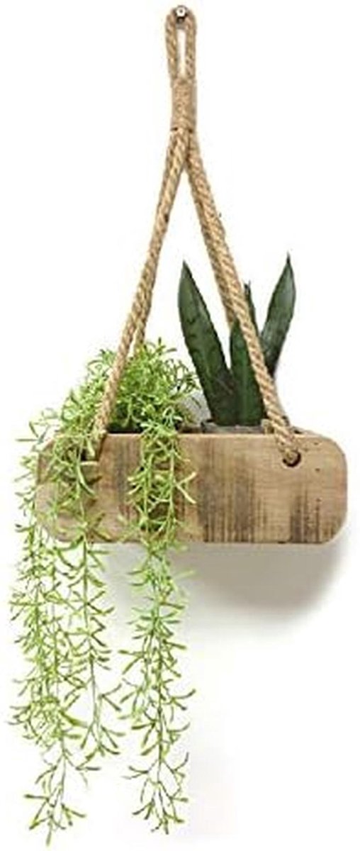 Decoratief hangrek in baksteenvorm van gerecycled hout, 28 cm