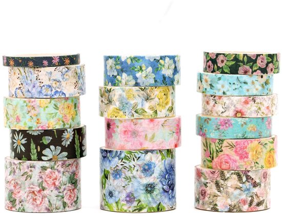 Ningmo Washi Tape Set, 6 rollen bloemen PET Wide Washi Tapes transparante stickers voor scrapbooking, journaling, bullet journals, planners, mobiele telefoons, fotoalbums DIY (07 Ningmo Washi Tape Set, 6 rollen bloemen PET Wide Washi Tapes transparante stickers voor scrapbooking, journaling, bullet journals, planners, mobiele telefoons, fotoalbums DIY (07