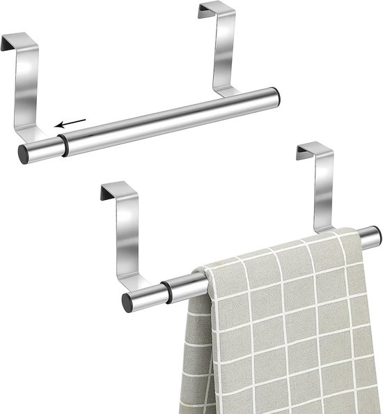 ZEACCT 4 stuks zelfklevende theedoekhouders, ronde keukenhanddoekhouder, zelfklevende theedoekhouder, handdoekklem, voor badkamer, keuken en thuis, zonder boren