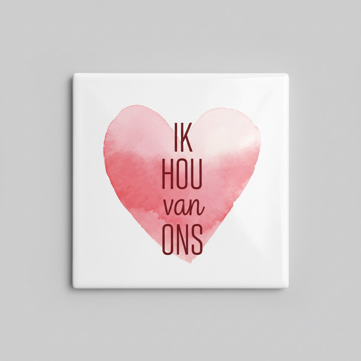 Nevolis Ik Hou Van Ons Romantische Hart Tegel – Liefdestekst Decoratie – Keramische Tegel 15 × 15 cm Multi Color