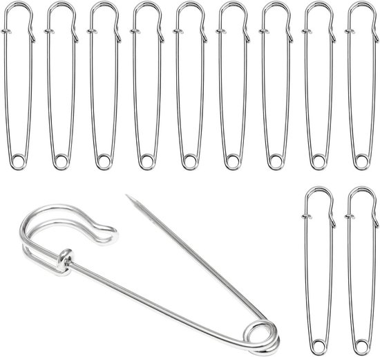 Scottish Veiligheidsspeld voor mantel of sjaals, veiligheidsspeld voor kleding, voor Schotse rok, kledingreversspeld voor kleding, grote veiligheidsspelden, 55 mm - 25 stuks, goudkleurig