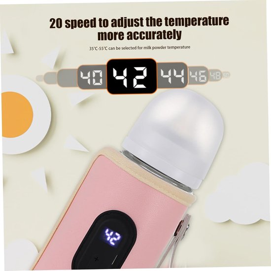 Flessenwarmerhoes - Geïsoleerde reistas - Universeel - Draagbare flessenwarmer - 18W snel verwarmend - Verstelbare USB-verwarming - Geschikt voor thuis en op reis — afbeelding 4