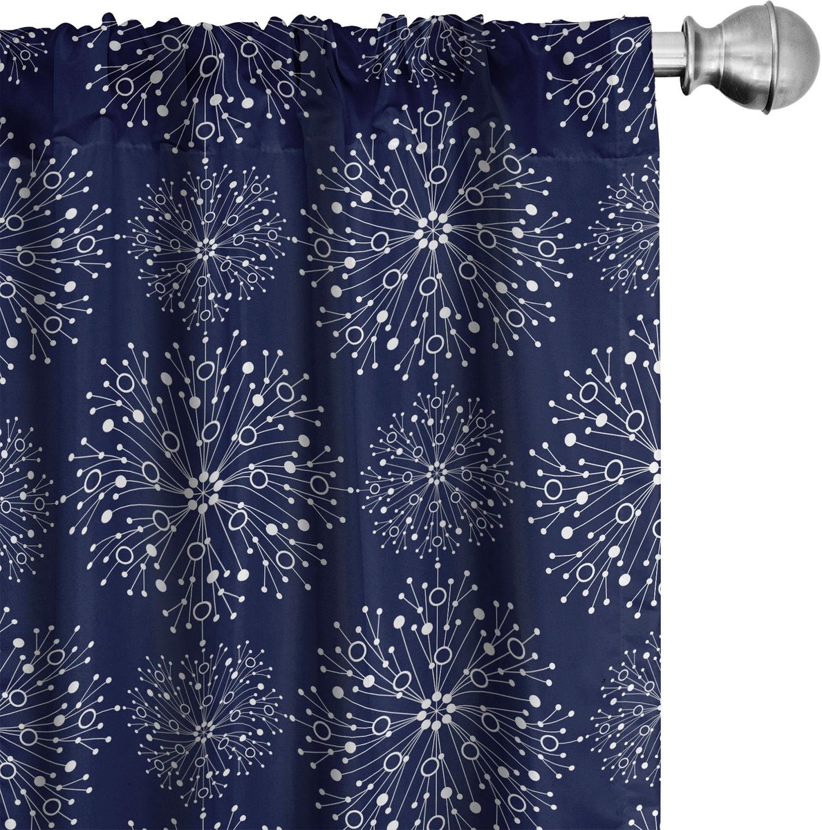 ABAKUHAUS Moderne gordijnen – 2-delige set 75x175 cm – Donker indigo & wit Dunkles Indigo