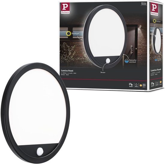 Paulmann 94664 LED Außenpanel Lamina Bewegungsmelder rund IP44 Schwarz --> Leuchten & Lampen günstig online kaufen im Sh