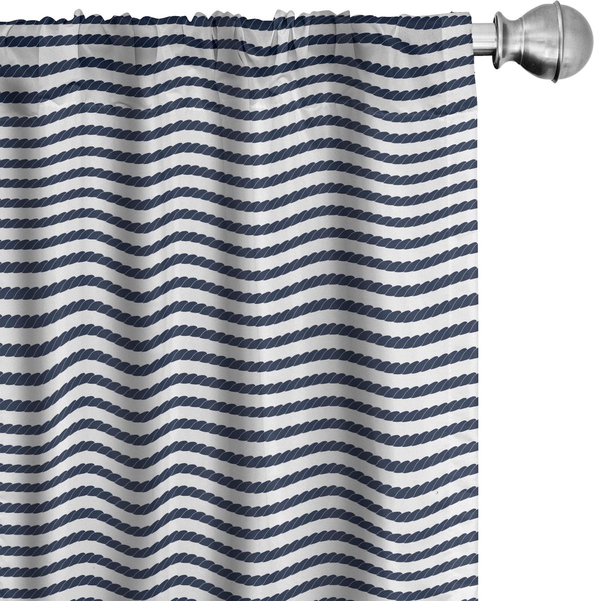 ABAKUHAUS Marine gordijnen – Set van 2 – 75 x 225 cm – Sea Life Design – Paars, Blauw en Wit Violett