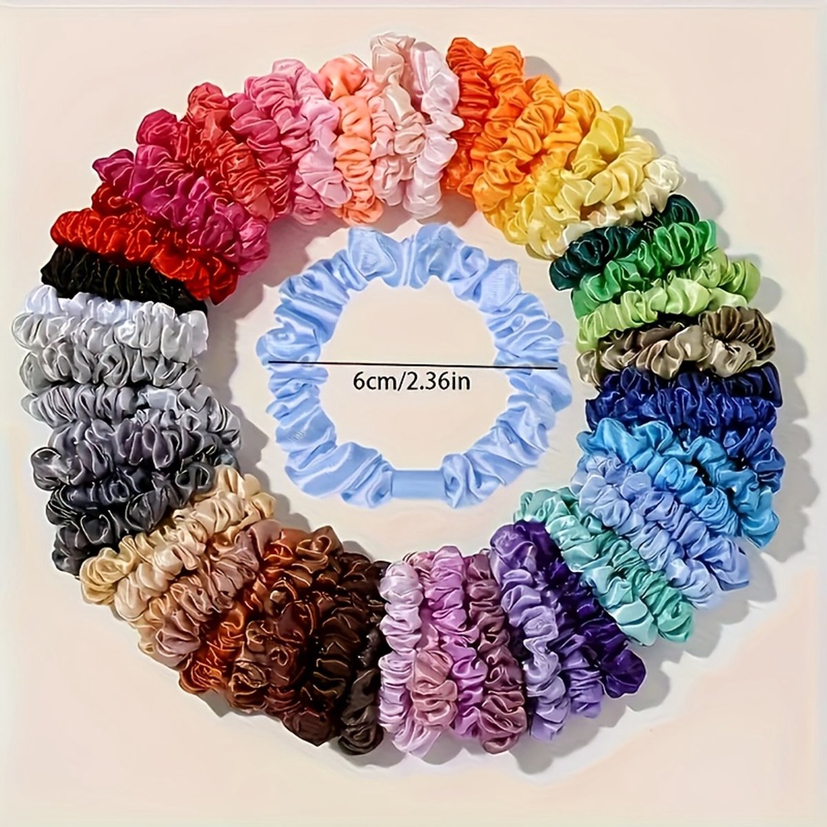 Livé® Satijnen Haarringen – 40 stuks Kleurrijke Scrunchies
