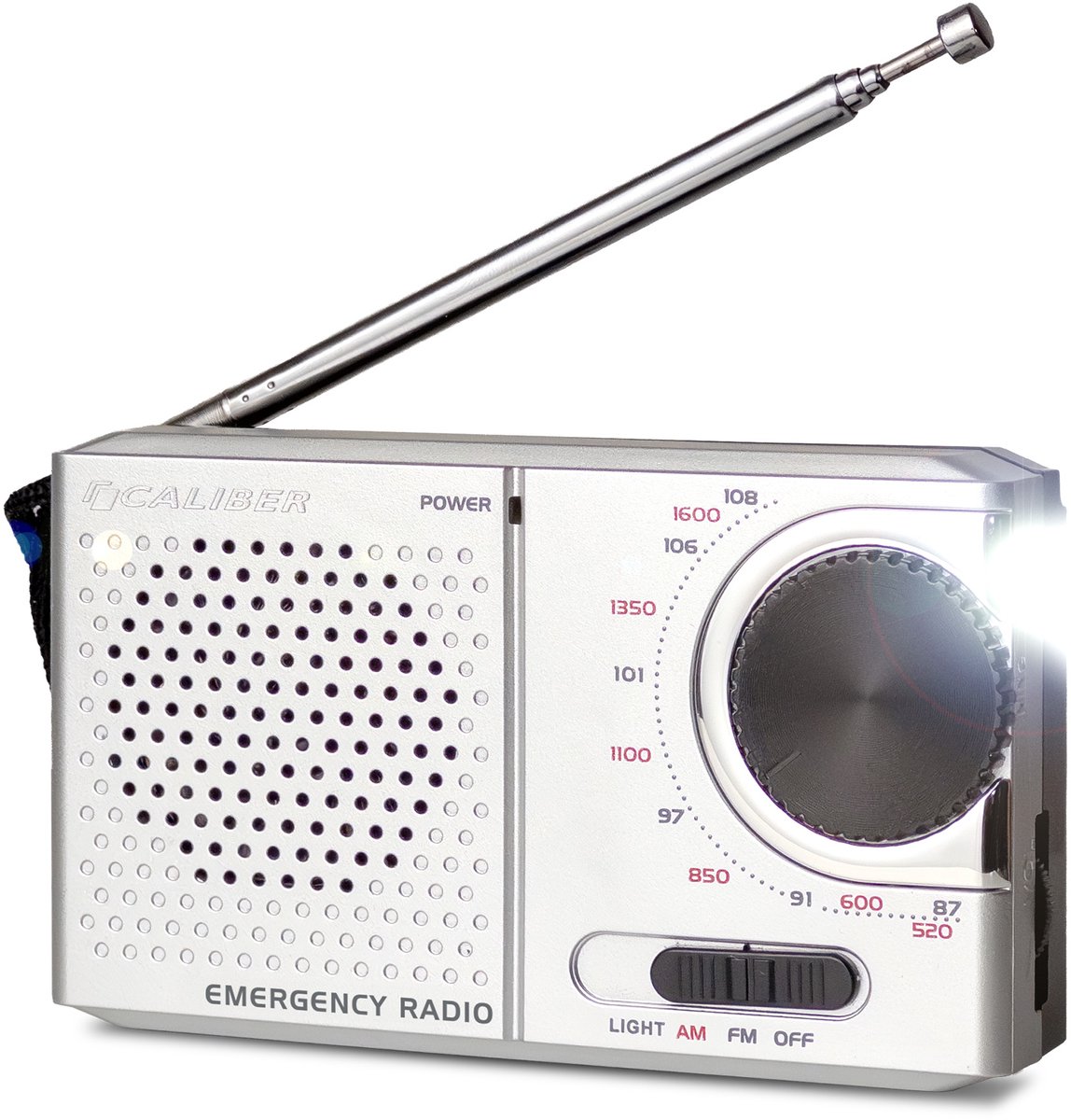 Caliber Noodradio - Radio op Batterijen - Draagbare Radio - Zakradio - AM/FM Radio - Koptelefoonaansluiting (HPG311R)