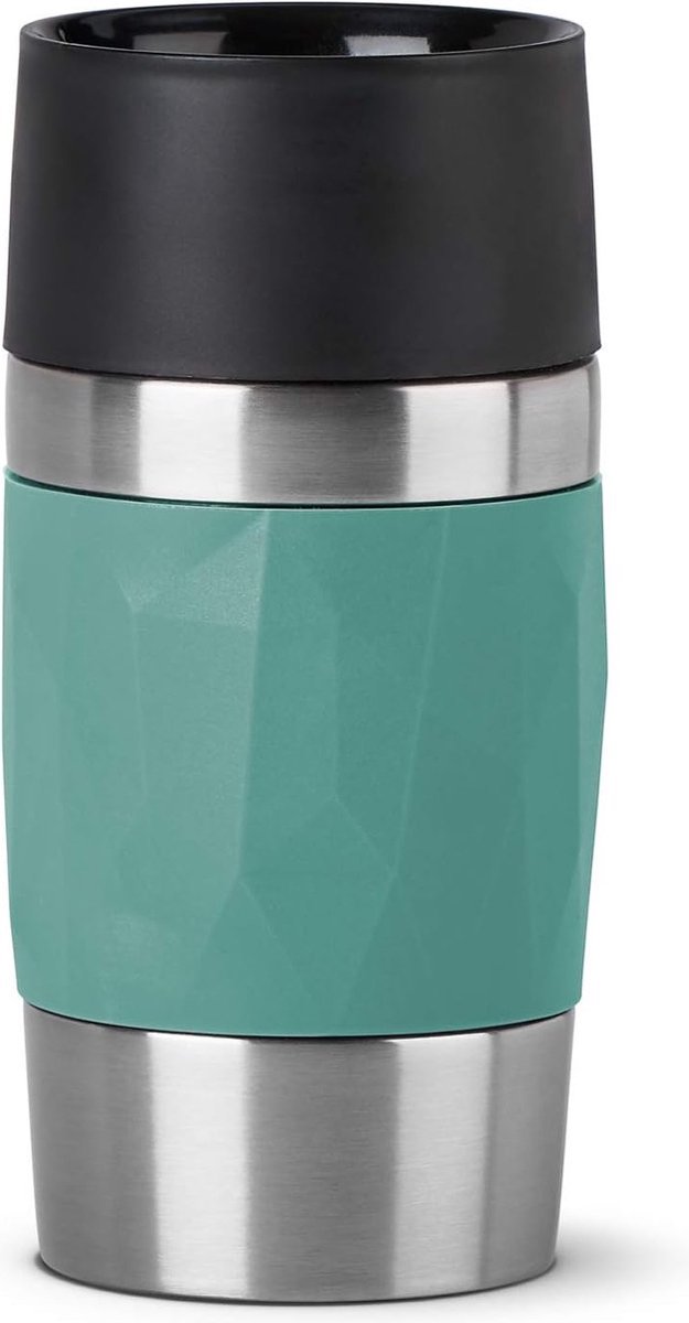 Stunq® Thermosbeker van roestvrij staal, 0,3 liter, 3 uur warm, 6 uur koud, BPA-vrij, 100% lekvrij, vaatwasmachinebestendig, 360°-drinkopening, groen