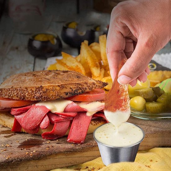 Set van 6 onbreekbare dip-schaaltjes, 4,5 oz sausbekers van kunststof