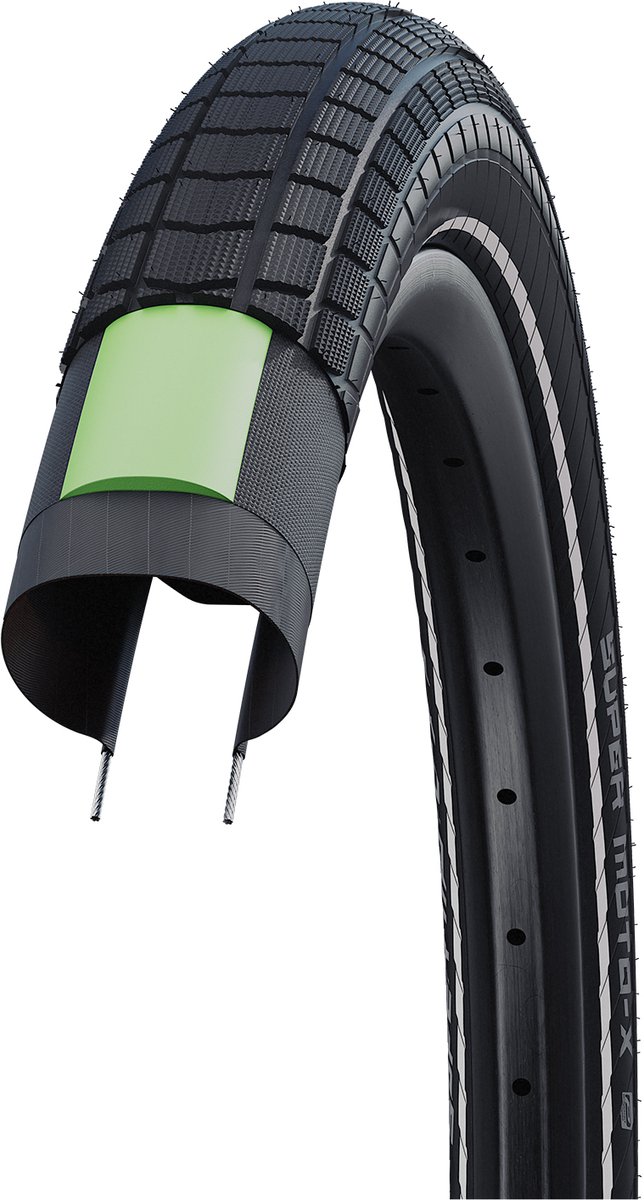 Motion Super Moto-X - Wired - ADDIX Green - DD - GreenGuard - 26x2.40 - Black + Reflex