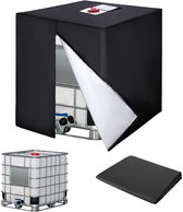 IBC Tankafdekking, thermokap voor IBC-container, verdikte vorstbescherming, IBC-beschermhoes, warmte-isolatie, IBC-waterreservoir, afdekzeil, 120 x 100 x 116 cm (wit
