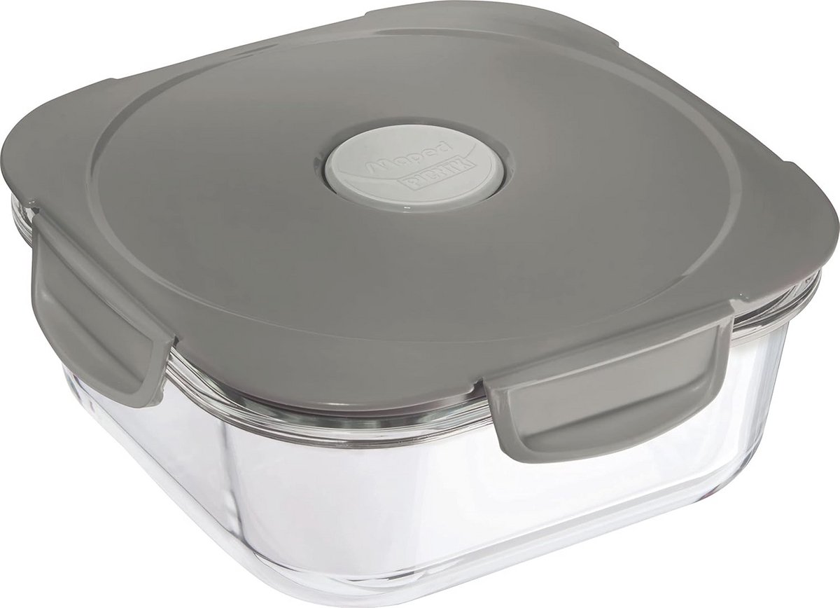 Glazen Lunchbox 1.2 Liter - Magnetronbestendig, Grijs