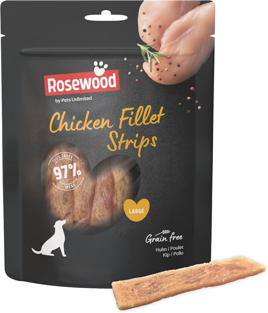 Zachte Kipfilet Snack voor Grote Honden - Eiwitrijk en Vetarm, Zonder Granen en Gluten, 150 g