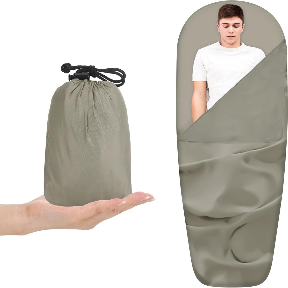 Allecta - Ultralichte binnenslaapzak voor backpacken en camping met compacte verpakking