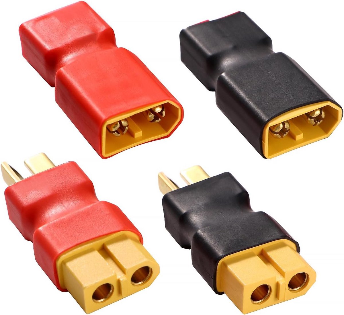 Set van 4 T-Plug naar XT60 Adapter Set voor RC Batterijen en Laders