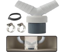 Allecta - Dubbele Y-adapter voor afvoer vaatwasser en wasmachine, Ø 40 mm uitgang, Ø 18,24 mm ingang, inclusief slangklemmen - Duurzaam en robuust - Keukenapparatuur accessoire.