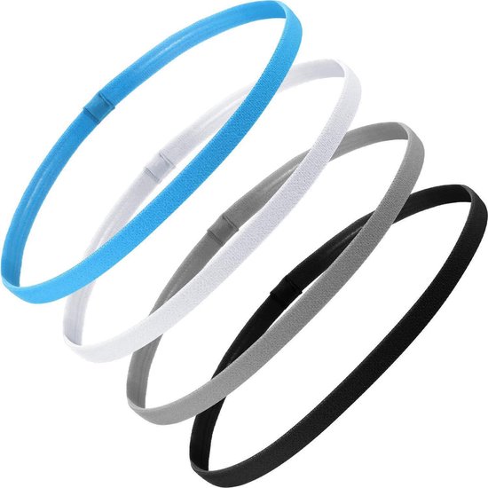 Lot De 4 Bandeaux élastiques Anti-transpiration En Polyester – 15x8cm, Lavables, Pour Sport, Running, Football
