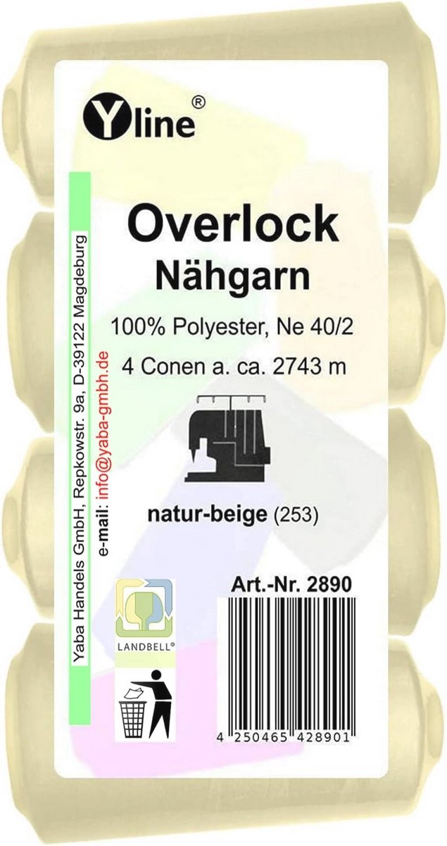 Overlockgarens - 4 Stuks Naturel Beige - 2745m Polyester Naaigaren voor NaaiMachine