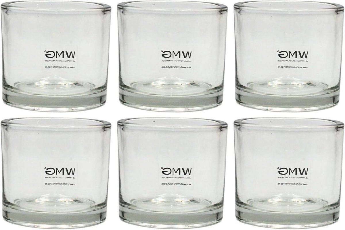Set van 6 Elegante Theelichtglazen van Helder Glas - Perfect voor een Gezellige Sfeer