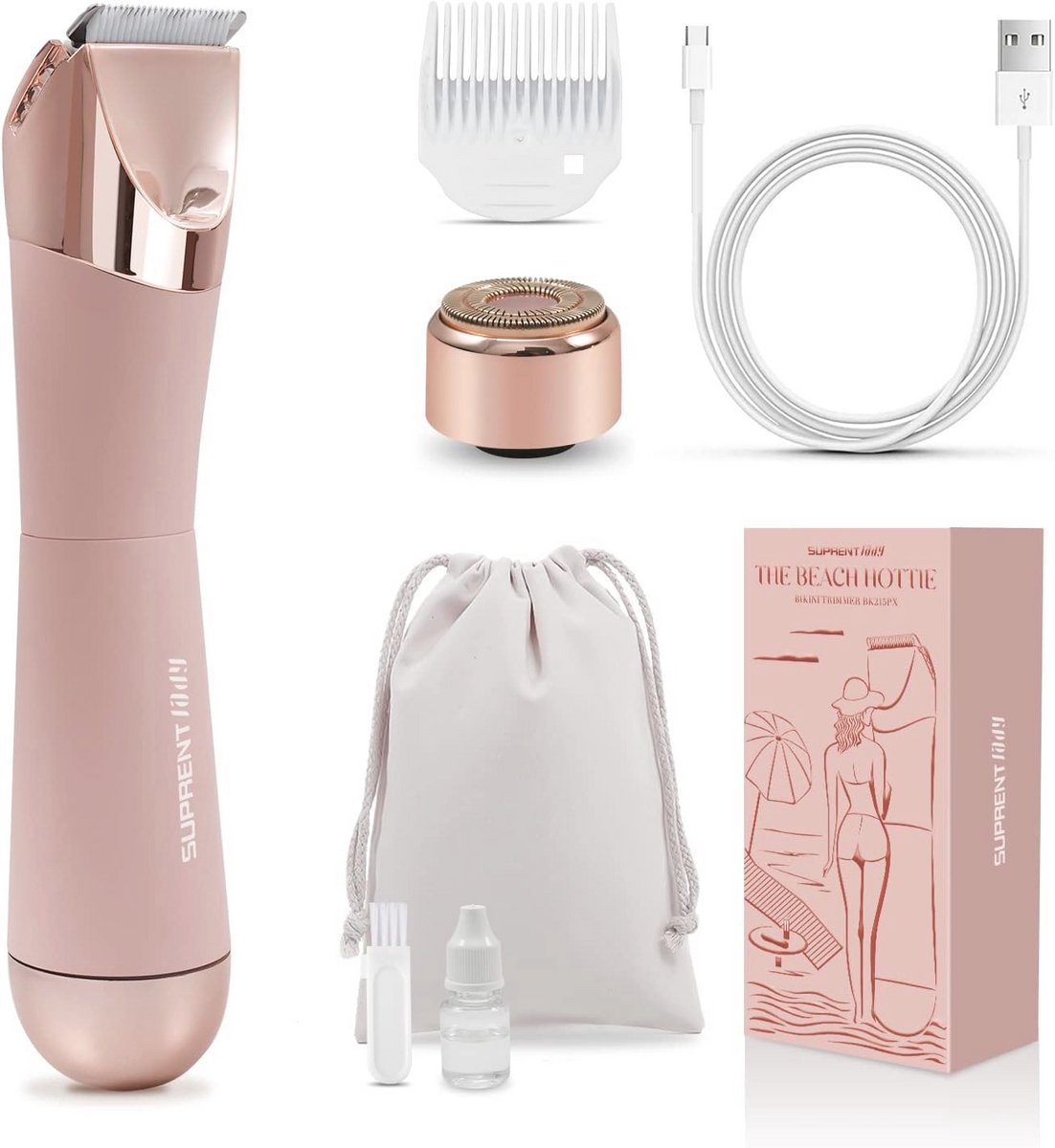 Bikini Trimmer voor Vrouwen - Pijnloze Ontharing voor Bikini, Armen, Benen en Oksels