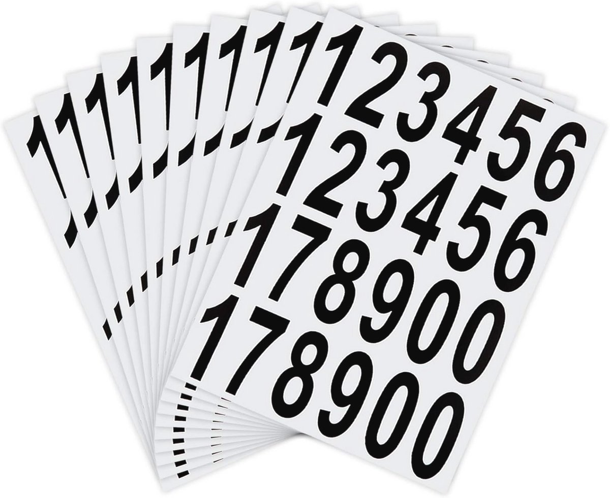 Zelfklevende brievenbusnummerstickers - 10 vellen voor huis en deur (5,08 cm)