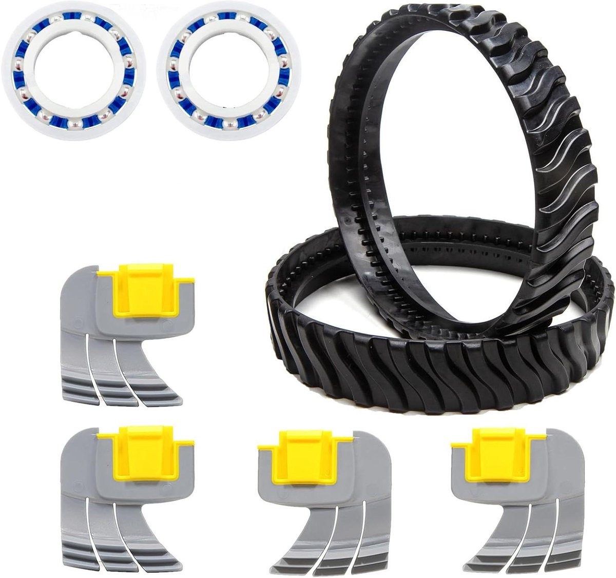 Allecta - Bandenrupsen en motorlagers set voor Zodiac zwembadrobot Mx6 Mx8 met schrobborstels
