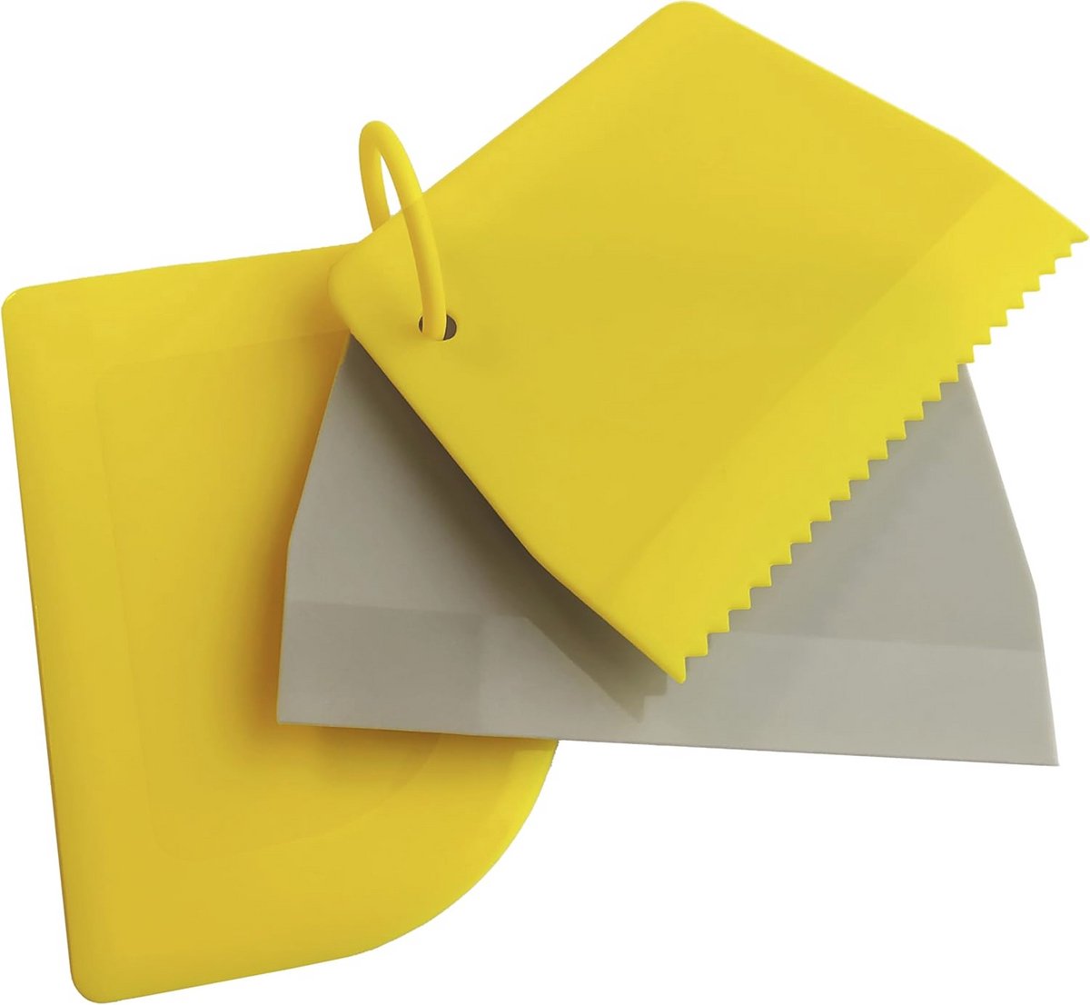 Cake Spatel Kunststof Geel - 3 Stuks - 19x13x1,5 cm