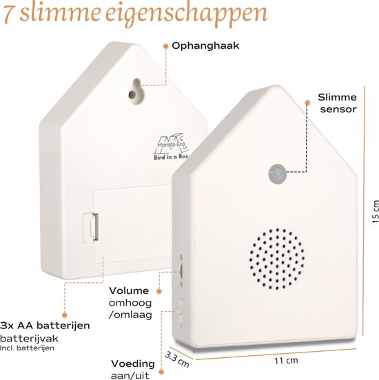 Ambiano Vogelgezwitscher Bewegungsmelder Box