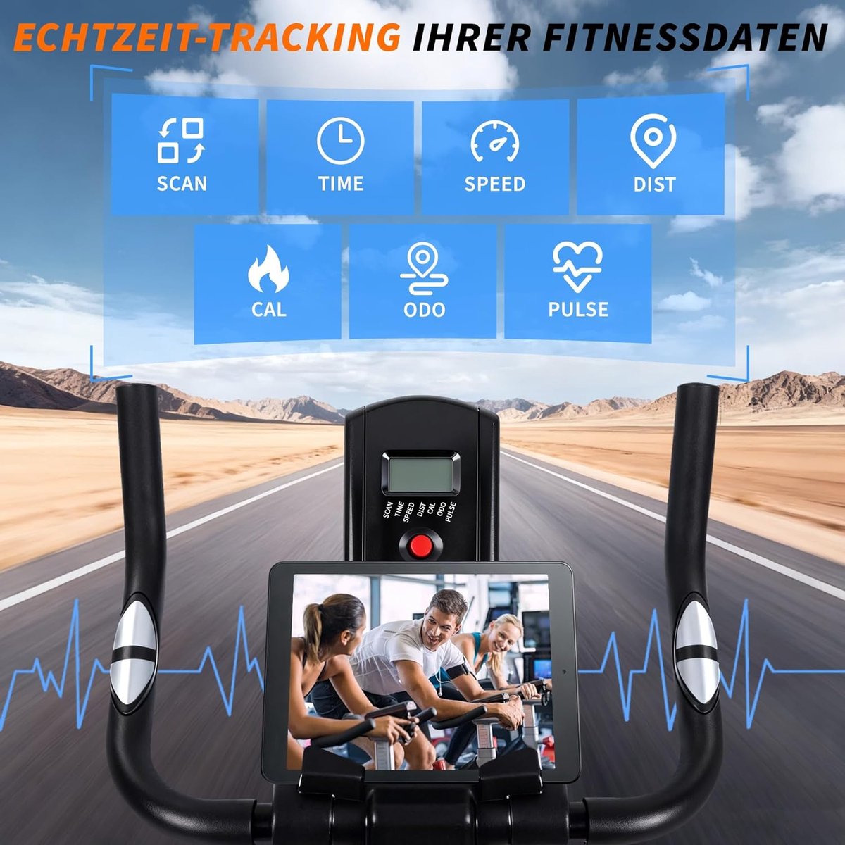 NETTLIFE Hometrainer - Fitnessfiets - Ergometer met - afbeelding 3
