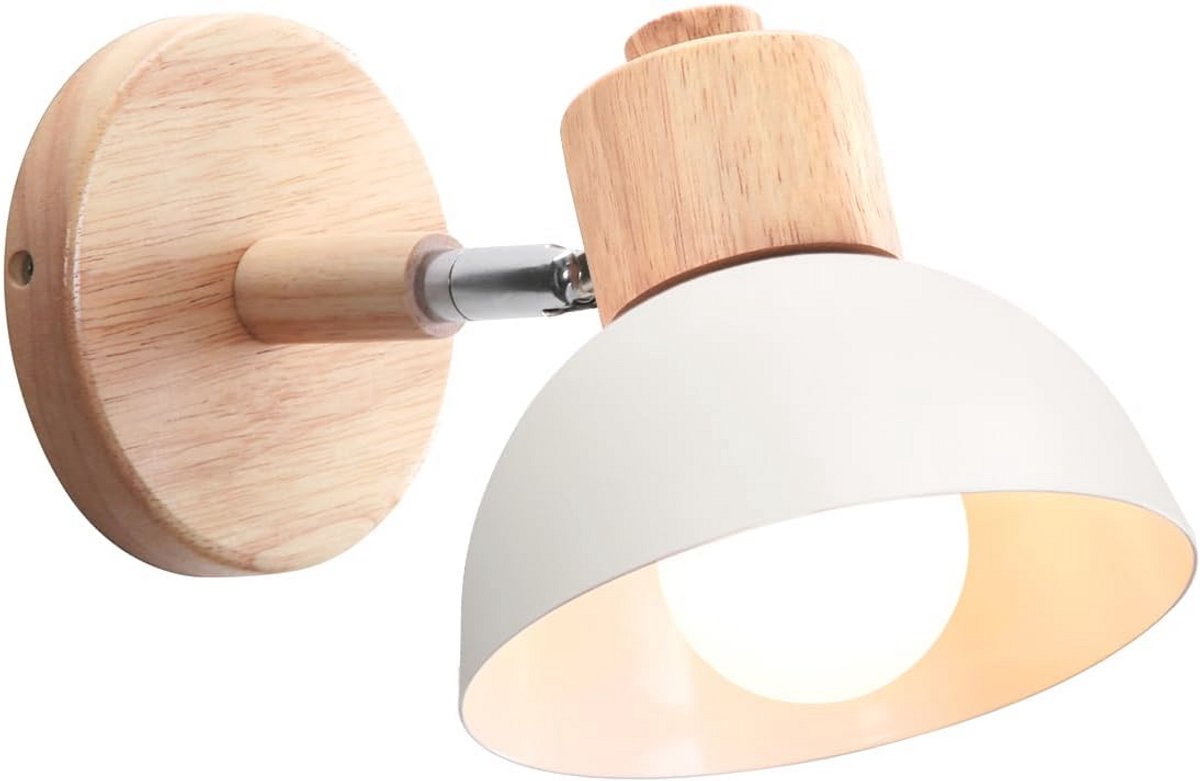 Moderne wandlamp E27 voor slaapkamer en woonkamer — verstelbare binnenverlichting van hout en ijzer