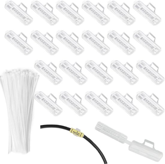 allecta-transparante-kabellabels-en-witte-kabelbinders-50-stuks