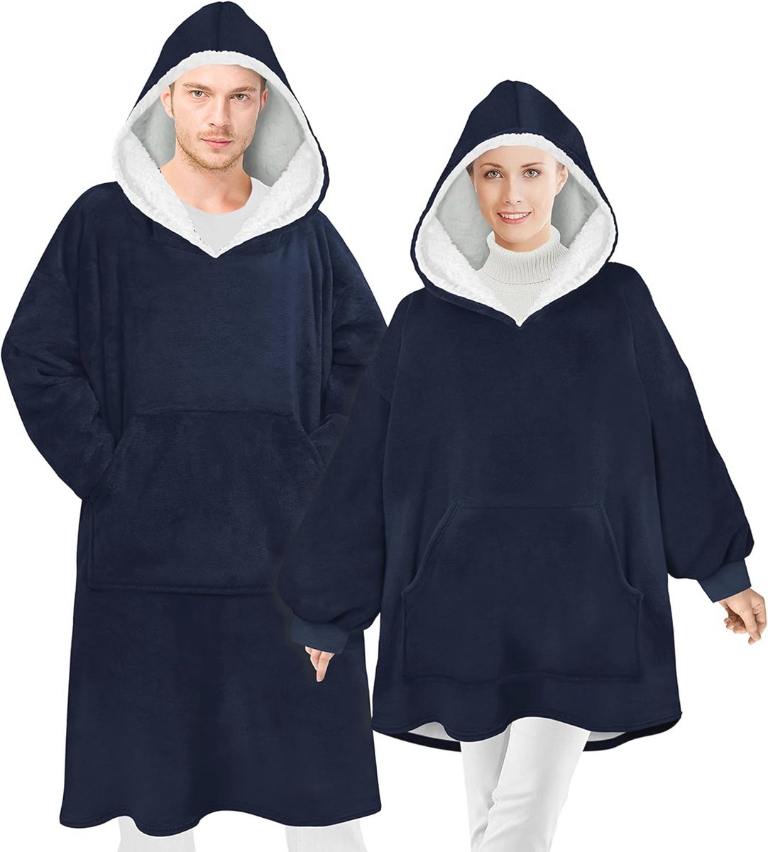 Oversized Hoodie van Knuffelfleece met Capuchon voor Hem en Haar