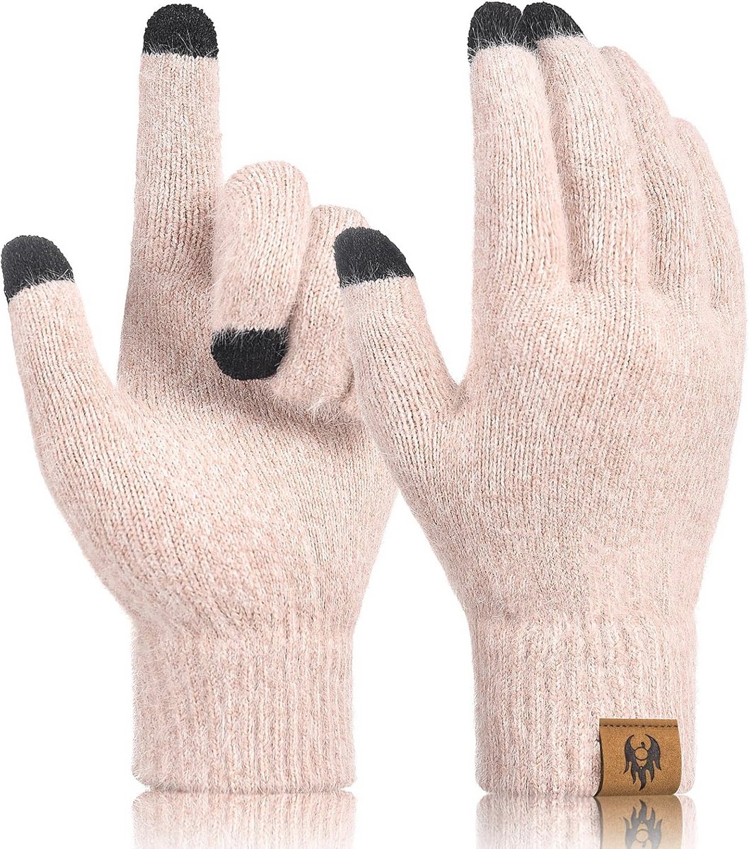 Warme winterhandschoenen voor dames - elastische, gebreide en thermische handschoenen voor outdoor activiteiten